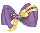 Beautiful Transparent Purple Bow with Flowers Clipart