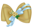 Beautiful Transparent Yellow Bow with Flowers Clipart