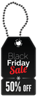 Black Friday 50% OFF Tag PNG Clipart Image