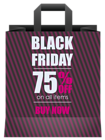 Black Friday 75% OFF Black Shoping Bag PNG Clipart Image