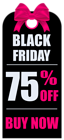 Black Friday 75% OFF Tag PNG Clipart Picture