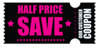 Black Friday Half Price Coupon PNG Clipart Image