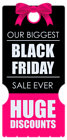Black Friday Huge Discounts Banner Tag PNG Clipart Picture