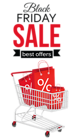 Black Friday Sale with Shopping Cart Clipart PNG Picture
