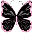 Black and Pink Transparent Butterfly Clipart