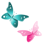 Blue and Pink Butterflies PNG Image
