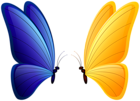 Blue and Yellow Butterflies Transparent Image