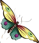 Cartoon Yellow and Blue Butterfly Clipart
