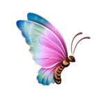 Pink and Blue Transparent Butterfly Clipart