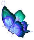 Transparent Blue and Green Deco Butterfly PNG Clipart