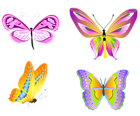 Transparent Butterflies Set PNG Clipart