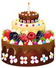 Birthday Cake with Candle PNG Clipart Image