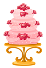 Cake with Roses PNG Clipart Image