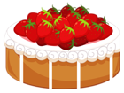 Cake with Strawberries PNG Clipart