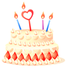 Cake with Strawberries and Candles PNG Clipart
