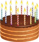 Chocolate Cake with Candles PNG Picture
