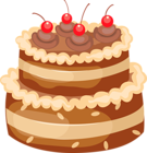Chocolate Cake with Cherries PNG Large Clipart