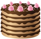 Chocolate Cake with Pink Cream PNG Clipart