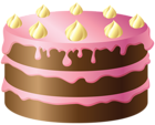 Chocolate Cake with Pink and Yellow Cream PNG Clipart