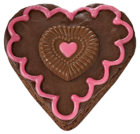 Chocolate Heart Cake with Pink Cream PNG Picture