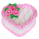 Pink and White Heart Cake PNG Picture