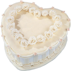 White Heart Cake PNG Picture