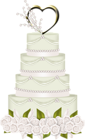 White Wedding Cake with Heart PNG Clipart