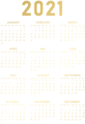 2021 Calendar Gold PNG Clipart
