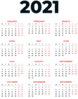 2021 Transparent PNG Calendar