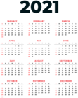 2021 Transparent PNG Calendar