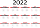 2022 Calendar Black US PNG Clipart