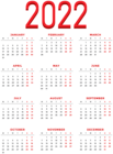 2022 Calendar Transparent PNG Clipart