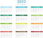 2022 Spanish Color Calendar Clipart