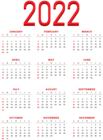 2022 US Calendar Transparent PNG Clipart