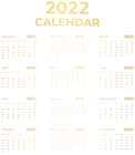 2022 US Gold Calendar PNG Clipart
