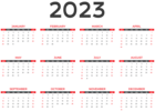 2023 Calendar Black US PNG Clipart