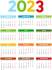 2023 Calendar EU Colorful Transparent Image