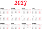 2023 Calendar EU PNG Clipart