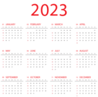 2023 Calendar US PNG Transparent Clipart
