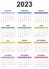 2023 Colorful Calendar Transparent Clipart