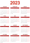 2023 EU Red Calendar Transparent Clipart