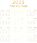 2023 Gold Calendar PNG Clipart