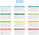 2023 Spanish Calendar with Colors PNG Clipart