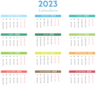 2023 Spanish Colors Calendar Transparent Clipart