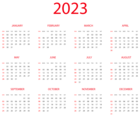 2023 US Black Calendar Transparent PNG Clipart