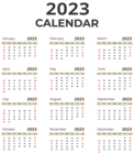 2023 US Calendar PNG Clipart