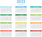 2023 US Colors Calendar Clipart