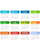 2024 Calendar Colorful Transparent PNG Image