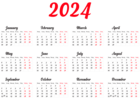 2024 Calendar EU PNG Clipart