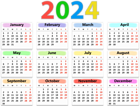 2024 Calendar Large PNG Clipart